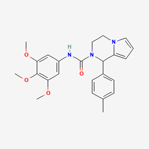 molecular formula C24H27N3O4 B2950369 1-(p-tolyl)-N-(3,4,5-trimethoxyphenyl)-3,4-dihydropyrrolo[1,2-a]pyrazine-2(1H)-carboxamide CAS No. 899750-80-2