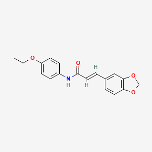 molecular formula C18H17NO4 B2950372 (E)-3-(1,3-benzodioxol-5-yl)-N-(4-ethoxyphenyl)prop-2-enamide CAS No. 329777-77-7