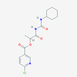 1-[(Cyclohexylcarbamoyl)amino]-1-oxopropan-2-yl 6-chloropyridine-3-carboxylate