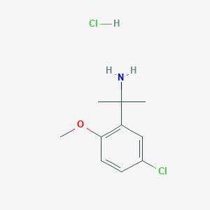 molecular formula C10H15Cl2NO B2950385 2-(5-Chloro-2-methoxyphenyl)propan-2-amine hydrochloride CAS No. 1909348-43-1