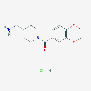 (4-(Aminomethyl)piperidin-1-yl)(2,3-dihydrobenzo[b][1,4]dioxin-6-yl)methanone hydrochloride