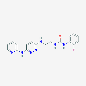 molecular formula C18H18FN7O B2950412 1-(2-Fluorophenyl)-3-(2-((6-(pyridin-2-ylamino)pyridazin-3-yl)amino)ethyl)urea CAS No. 1021223-20-0