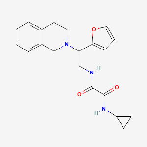 molecular formula C20H23N3O3 B2950416 N1-cyclopropyl-N2-(2-(3,4-dihydroisoquinolin-2(1H)-yl)-2-(furan-2-yl)ethyl)oxalamide CAS No. 903325-80-4