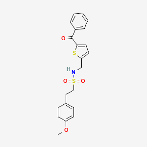 molecular formula C21H21NO4S2 B2950417 N-((5-benzoylthiophen-2-yl)methyl)-2-(4-methoxyphenyl)ethanesulfonamide CAS No. 1797063-04-7