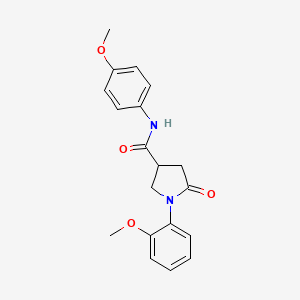 molecular formula C19H20N2O4 B2950425 1-(2-methoxyphenyl)-N-(4-methoxyphenyl)-5-oxopyrrolidine-3-carboxamide CAS No. 873563-32-7
