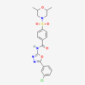 molecular formula C21H21ClN4O5S B2950429 N-(5-(3-chlorophenyl)-1,3,4-oxadiazol-2-yl)-4-((2,6-dimethylmorpholino)sulfonyl)benzamide CAS No. 952864-19-6