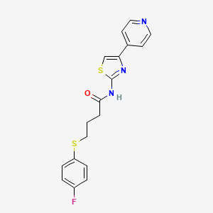 molecular formula C18H16FN3OS2 B2950433 4-((4-fluorophenyl)thio)-N-(4-(pyridin-4-yl)thiazol-2-yl)butanamide CAS No. 923089-52-5