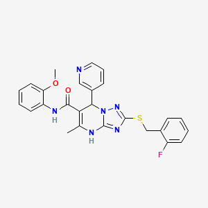 2-[(2-fluorobenzyl)thio]-N-(2-methoxyphenyl)-5-methyl-7-pyridin-3-yl-4,7-dihydro[1,2,4]triazolo[1,5-a]pyrimidine-6-carboxamide