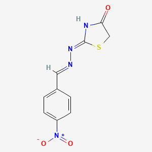 (Z)-2-((E)-(4-nitrobenzylidene)hydrazono)thiazolidin-4-one