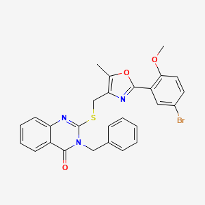 3-benzyl-2-(((2-(5-bromo-2-methoxyphenyl)-5-methyloxazol-4-yl)methyl)thio)quinazolin-4(3H)-one