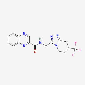 N-((7-(trifluoromethyl)-5,6,7,8-tetrahydro-[1,2,4]triazolo[4,3-a]pyridin-3-yl)methyl)quinoxaline-2-carboxamide