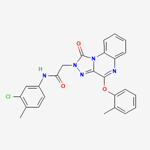 molecular formula C25H20ClN5O3 B2950468 N-(3-chloro-4-methylphenyl)-2-[4-(2-methylphenoxy)-1-oxo[1,2,4]triazolo[4,3-a]quinoxalin-2(1H)-yl]acetamide CAS No. 1184965-82-9