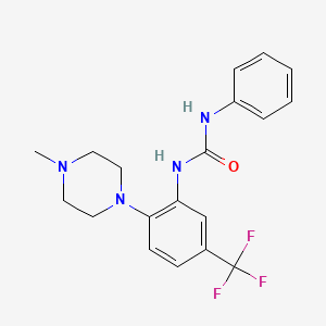 molecular formula C19H21F3N4O B2950469 N-[2-(4-甲基哌嗪基)-5-(三氟甲基)苯基]-N'-苯基脲 CAS No. 514199-72-5