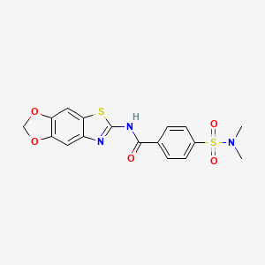 molecular formula C17H15N3O5S2 B2950470 4-(dimethylsulfamoyl)-N-([1,3]dioxolo[4,5-f][1,3]benzothiazol-6-yl)benzamide CAS No. 892856-06-3