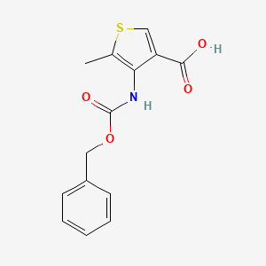 molecular formula C14H13NO4S B2950479 5-Methyl-4-(phenylmethoxycarbonylamino)thiophene-3-carboxylic acid CAS No. 2287267-85-8