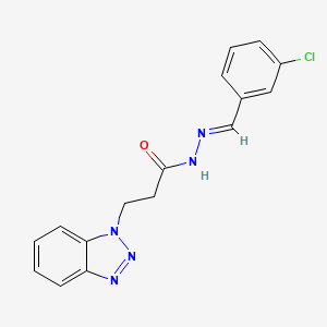 (E)-3-(1H-benzo[d][1,2,3]triazol-1-yl)-N'-(3-chlorobenzylidene)propanehydrazide