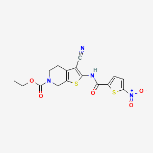 ethyl 3-cyano-2-(5-nitrothiophene-2-carboxamido)-4,5-dihydrothieno[2,3-c]pyridine-6(7H)-carboxylate