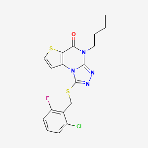 4-butyl-1-((2-chloro-6-fluorobenzyl)thio)thieno[2,3-e][1,2,4]triazolo[4,3-a]pyrimidin-5(4H)-one