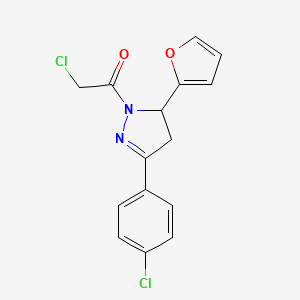 2-chloro-1-[3-(4-chlorophenyl)-5-(furan-2-yl)-4,5-dihydro-1H-pyrazol-1-yl]ethan-1-one