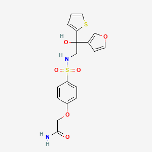 2-(4-(N-(2-(furan-3-yl)-2-hydroxy-2-(thiophen-2-yl)ethyl)sulfamoyl)phenoxy)acetamide