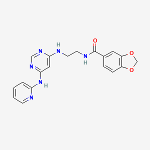 N-(2-((6-(pyridin-2-ylamino)pyrimidin-4-yl)amino)ethyl)benzo[d][1,3]dioxole-5-carboxamide
