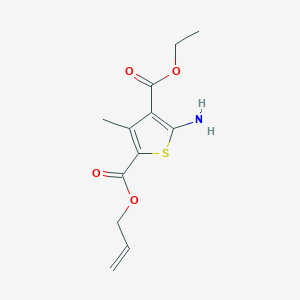 molecular formula C12H15NO4S B2950519 4-Ethyl 2-prop-2-en-1-yl 5-amino-3-methylthiophene-2,4-dicarboxylate CAS No. 685854-20-0