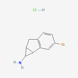 molecular formula C10H11BrClN B2950520 3-bromo-1H,1aH,6H,6aH-cyclopropa[a]inden-1-amine hydrochloride CAS No. 2060005-22-1