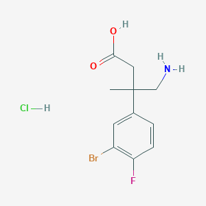 4-Amino-3-(3-bromo-4-fluorophenyl)-3-methylbutanoic acid;hydrochloride