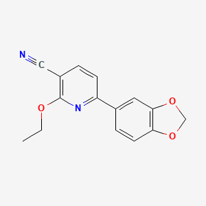 molecular formula C15H12N2O3 B2950560 6-(1,3-Benzodioxol-5-yl)-2-ethoxynicotinonitrile CAS No. 900014-96-2