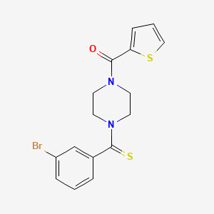 molecular formula C16H15BrN2OS2 B2950566 (4-(3-Bromophenylcarbonothioyl)piperazin-1-yl)(thiophen-2-yl)methanone CAS No. 946309-81-5