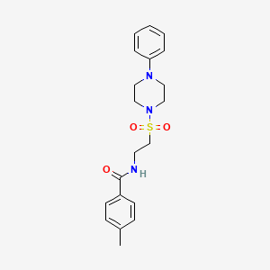 molecular formula C20H25N3O3S B2950581 4-methyl-N-[2-(4-phenylpiperazin-1-yl)sulfonylethyl]benzamide CAS No. 897611-86-8