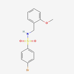 molecular formula C14H14BrNO3S B2950582 4-bromo-N-[(2-methoxyphenyl)methyl]benzenesulfonamide CAS No. 349404-81-5