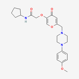 N-cyclopentyl-2-((6-((4-(4-methoxyphenyl)piperazin-1-yl)methyl)-4-oxo-4H-pyran-3-yl)oxy)acetamide