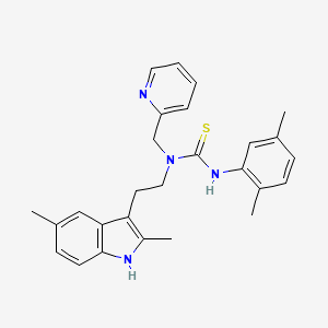 molecular formula C27H30N4S B2950587 1-(2-(2,5-dimethyl-1H-indol-3-yl)ethyl)-3-(2,5-dimethylphenyl)-1-(pyridin-2-ylmethyl)thiourea CAS No. 851971-87-4