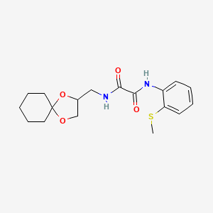 molecular formula C18H24N2O4S B2950588 N1-(1,4-dioxaspiro[4.5]decan-2-ylmethyl)-N2-(2-(methylthio)phenyl)oxalamide CAS No. 1210454-63-9