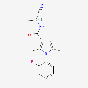 molecular formula C17H18FN3O B2950603 N-(1-cyanoethyl)-1-(2-fluorophenyl)-N,2,5-trimethyl-1H-pyrrole-3-carboxamide CAS No. 1241609-29-9