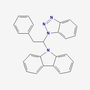 molecular formula C26H20N4 B2950604 9-[1-(Benzotriazol-1-yl)-2-phenylethyl]carbazole CAS No. 124337-51-5