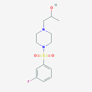 molecular formula C13H19FN2O3S B2950617 1-(4-((3-Fluorophenyl)sulfonyl)piperazin-1-yl)propan-2-ol CAS No. 1396799-73-7