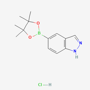 molecular formula C13H18BClN2O2 B2950618 5-(tetramethyl-1,3,2-dioxaborolan-2-yl)-1H-indazole, HCl CAS No. 2377608-65-4
