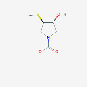 molecular formula C10H19NO3S B2950629 Tert-butyl (3R,4R)-3-hydroxy-4-methylsulfanylpyrrolidine-1-carboxylate CAS No. 2290811-56-0