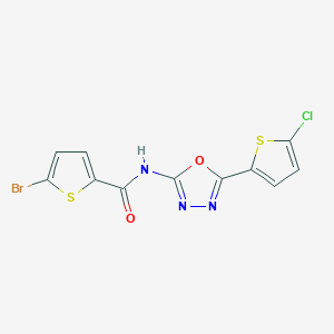 5-bromo-N-(5-(5-chlorothiophen-2-yl)-1,3,4-oxadiazol-2-yl)thiophene-2-carboxamide
