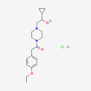 1-(4-(2-Cyclopropyl-2-hydroxyethyl)piperazin-1-yl)-2-(4-ethoxyphenyl)ethanone hydrochloride