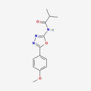 molecular formula C13H15N3O3 B2950643 N-(5-(4-methoxyphenyl)-1,3,4-oxadiazol-2-yl)isobutyramide CAS No. 865286-70-0