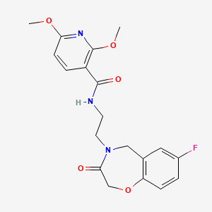 N-(2-(7-fluoro-3-oxo-2,3-dihydrobenzo[f][1,4]oxazepin-4(5H)-yl)ethyl)-2,6-dimethoxynicotinamide