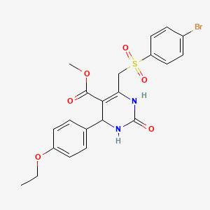 molecular formula C21H21BrN2O6S B2950648 Methyl 6-(((4-bromophenyl)sulfonyl)methyl)-4-(4-ethoxyphenyl)-2-oxo-1,2,3,4-tetrahydropyrimidine-5-carboxylate CAS No. 931744-61-5