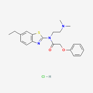 molecular formula C21H26ClN3O2S B2950649 N-(2-(dimethylamino)ethyl)-N-(6-ethylbenzo[d]thiazol-2-yl)-2-phenoxyacetamide hydrochloride CAS No. 1216959-17-9