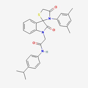 2-(3'-(3,5-dimethylphenyl)-2,4'-dioxospiro[indoline-3,2'-thiazolidin]-1-yl)-N-(4-isopropylphenyl)acetamide