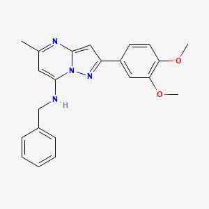 molecular formula C22H22N4O2 B2950675 N-benzyl-2-(3,4-dimethoxyphenyl)-5-methylpyrazolo[1,5-a]pyrimidin-7-amine CAS No. 933250-65-8