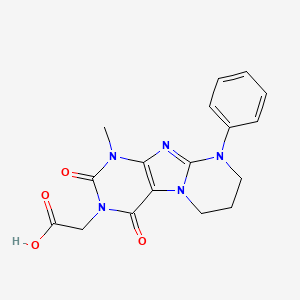 2-(1-methyl-2,4-dioxo-9-phenyl-7,8-dihydro-6H-purino[7,8-a]pyrimidin-3-yl)acetic acid