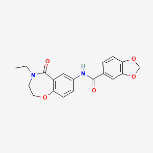 N-(4-ethyl-5-oxo-2,3,4,5-tetrahydrobenzo[f][1,4]oxazepin-7-yl)benzo[d][1,3]dioxole-5-carboxamide